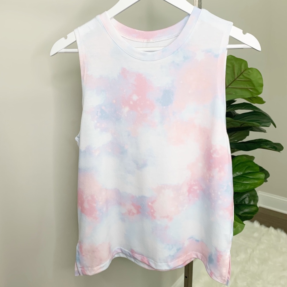 Alexis Tie Dye Lounge Top in Pink + Blue - Picture 7 of 9